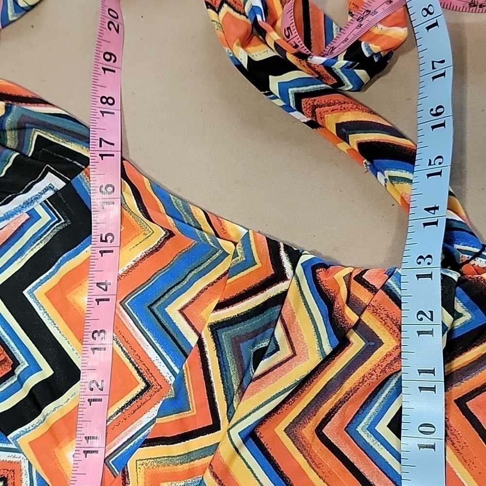 Snap Size M Chevron Pattern Fit & Flare Faux Wrap Dress, Gently Used Condition - Picture 7 of 10